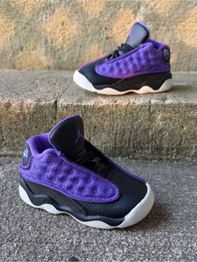 Air Jordan 13 Retro Purple Venom (TD) Toddler Baby Shoes Size 7C FD4647-501